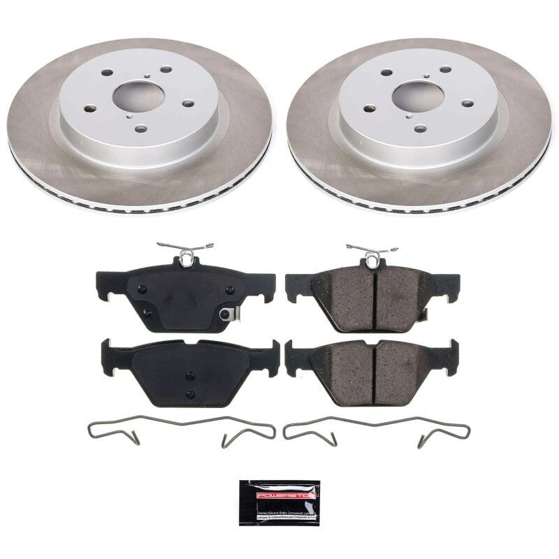 Power Stop Rear Semi-Coated Rotor Kit - 2016-2020 Subaru WRX