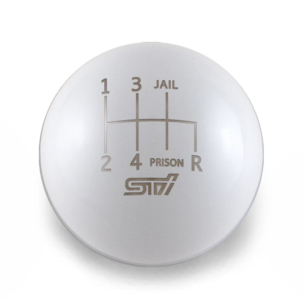 Billetworkz Weighted Shift Knob - 6 Speed STI Jail-Prison Engraving - Subaru STI