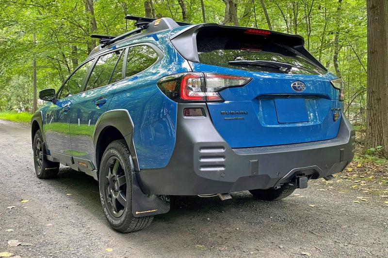 Rally Armor UR Mud Flap w/Wild Orange Logo - Black - 2022-2024 Subaru Outback Wilderness