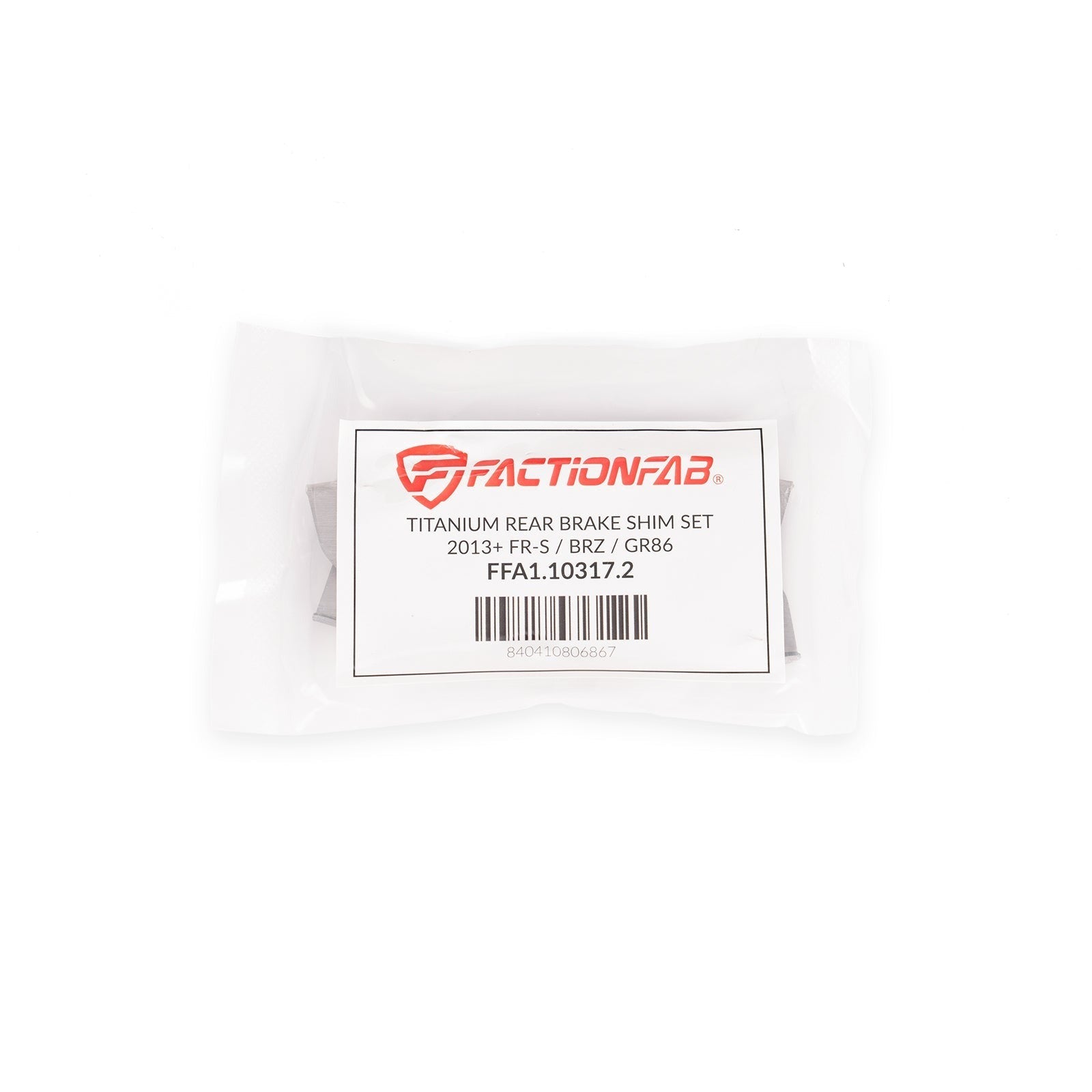 FactionFab Titanium Rear Brake Shim Set - 2022+ Subaru WRX 6mt, 2013-2020 BRZ 86 / 2022+ BRZ GR86