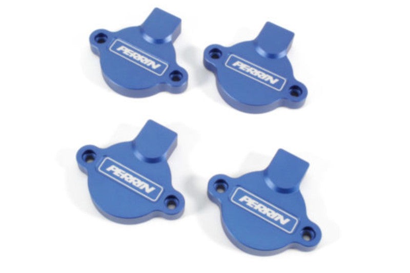 Perrin Blue Cam Solenoid Covers - 2015-2021 Subaru WRX