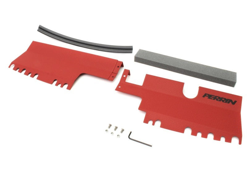 PERRIN Radiator Shroud (Without OEM Intake Scoop) - Red 2015-2021 Subaru WRX/STI