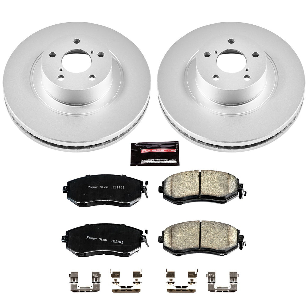 Power Stop Z17 Coated Brake Kit (Front) - 2013-2016 Scion FR-S / 2013-2020 Subaru BRZ / 2016-2021 Crosstrek / 2010-2018 Forester / 2013-2014 Outback / 2017-2019 Toyota 86