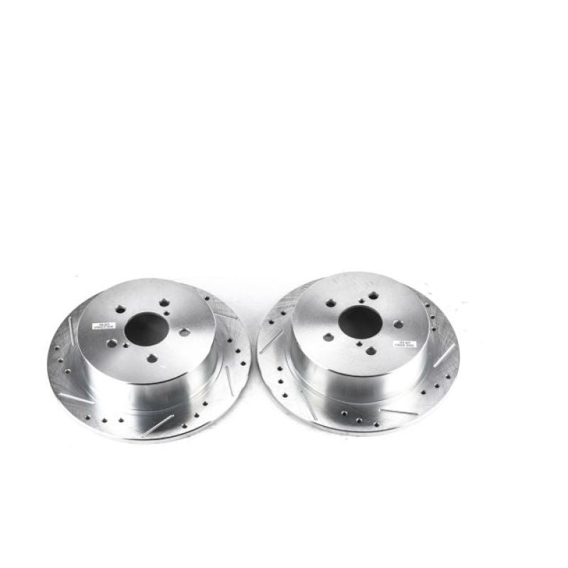 Power Stop Evolution Drilled & Slotted Rotors - Rear - 2005-2009 Subaru Legacy