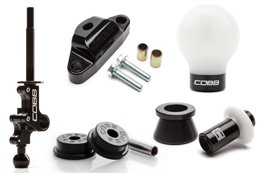 Cobb Stg 2+ Drivetrain Pkg w/ Weighted Shift Knob - Black Knob / White & Black Lockout - 2004-2021 Subaru STI 6MT