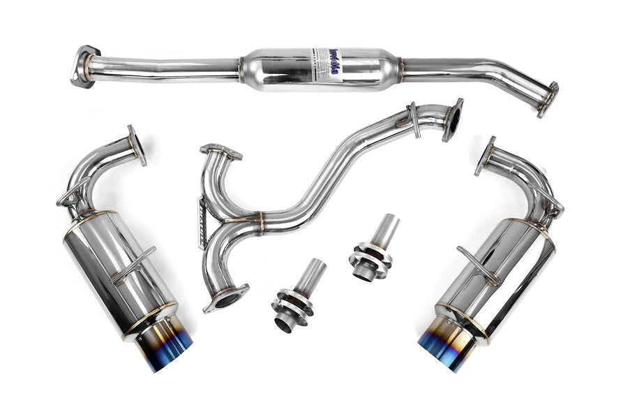 Invidia N1 Dual Exit Cat Back Exhaust - Titanium Tips - 2013-2016 Scion FR-S / 2013-2024 Subaru BRZ / 2017-2020 Toyota 86 / 2022-2024 Toyota GR86