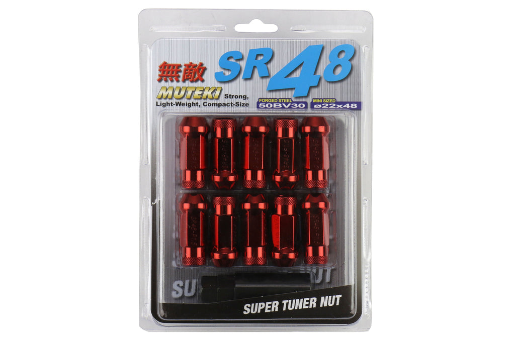 Wheel Mate Muteki SR48 Open End Lug Nuts - Red 12x1.50 48mm