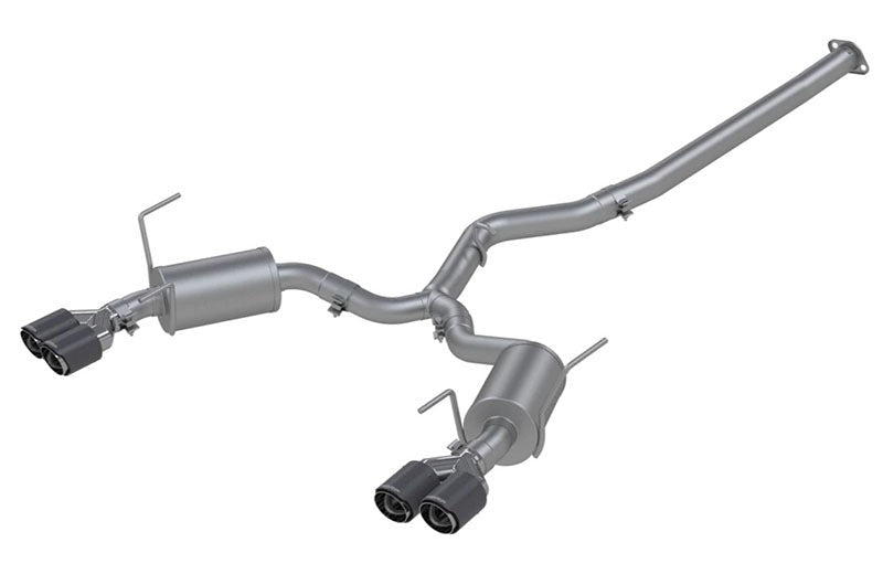 MBRP Street 3in Quad Carbon Fiber Tip Cat Back Exhaust - 2015-2021 Subaru WRX / STI