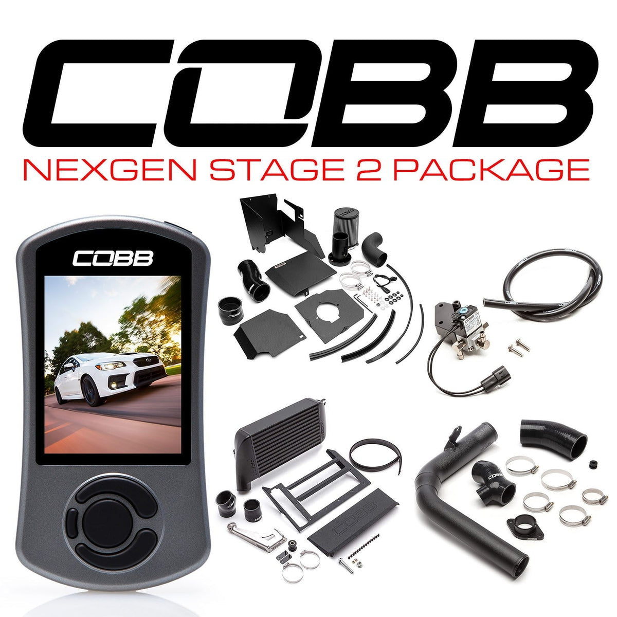 Cobb NexGen Stage 2 Power Package w/SF Intake - Black - 2015-2021 Subaru WRX