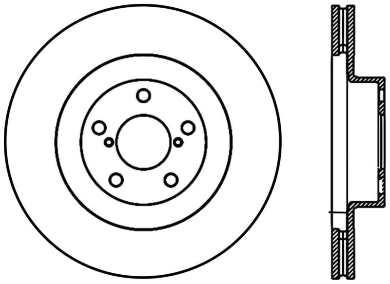 StopTech Slotted & Drilled Sport Brake Rotor - Front Left - 2002-2010 Subaru WRX (Excl. STI)