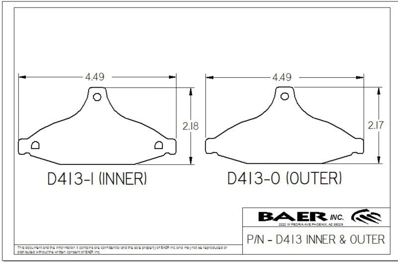 Baer Brakes Replacement Pads for Baer Claw SS/Sport/Track Rear Calipers