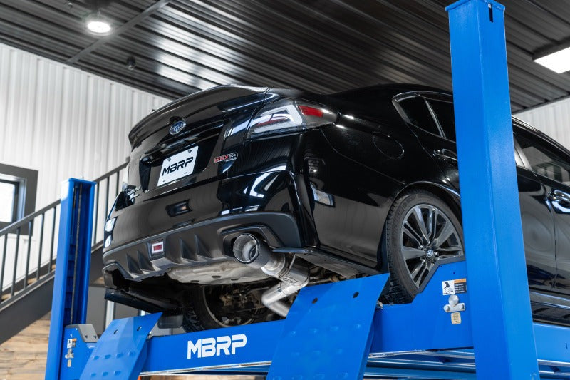 MBRP T304 Stainless Steel 3in Cat-Back Single Rear Exit w/ Carb Fiber Tips - 2015-2021 Subaru WRX 2.0L / STI 2.5L / 2011-2014 Sedan