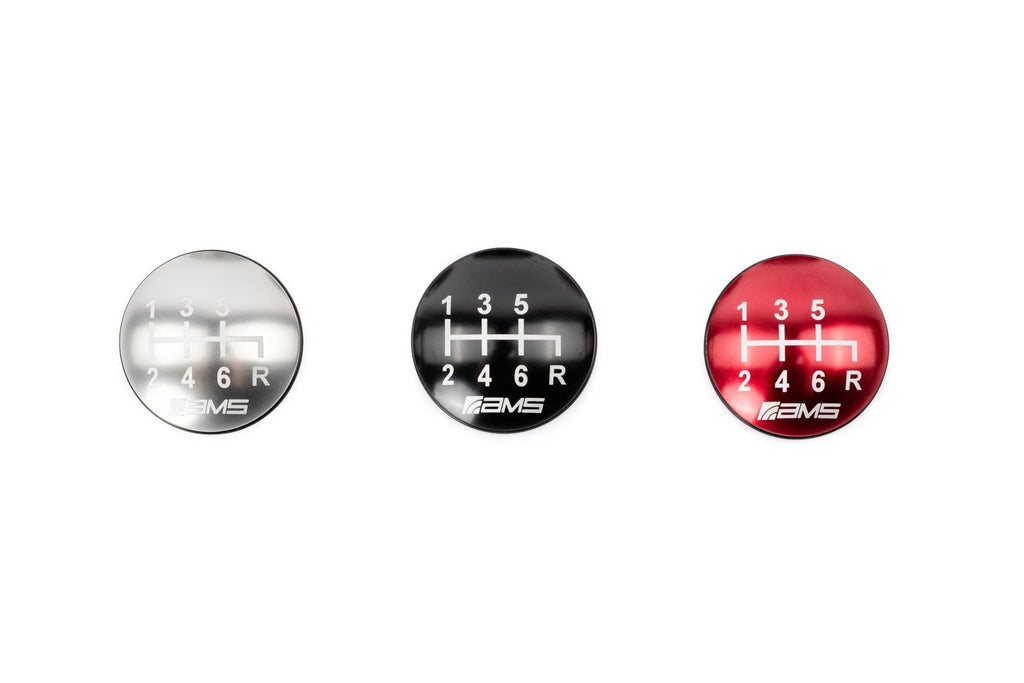 AMS Performance 6-Speed Billet Shift Knob (Incl. Red Black, & Gunmetal Caps) - 2015-2024 Subaru WRX/ 2004-2021 STI