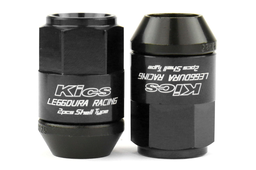 Project Kics Leggdura Racing Shell Type Lug Nut Set 35mm Closed-End Look 12X1.25 Black