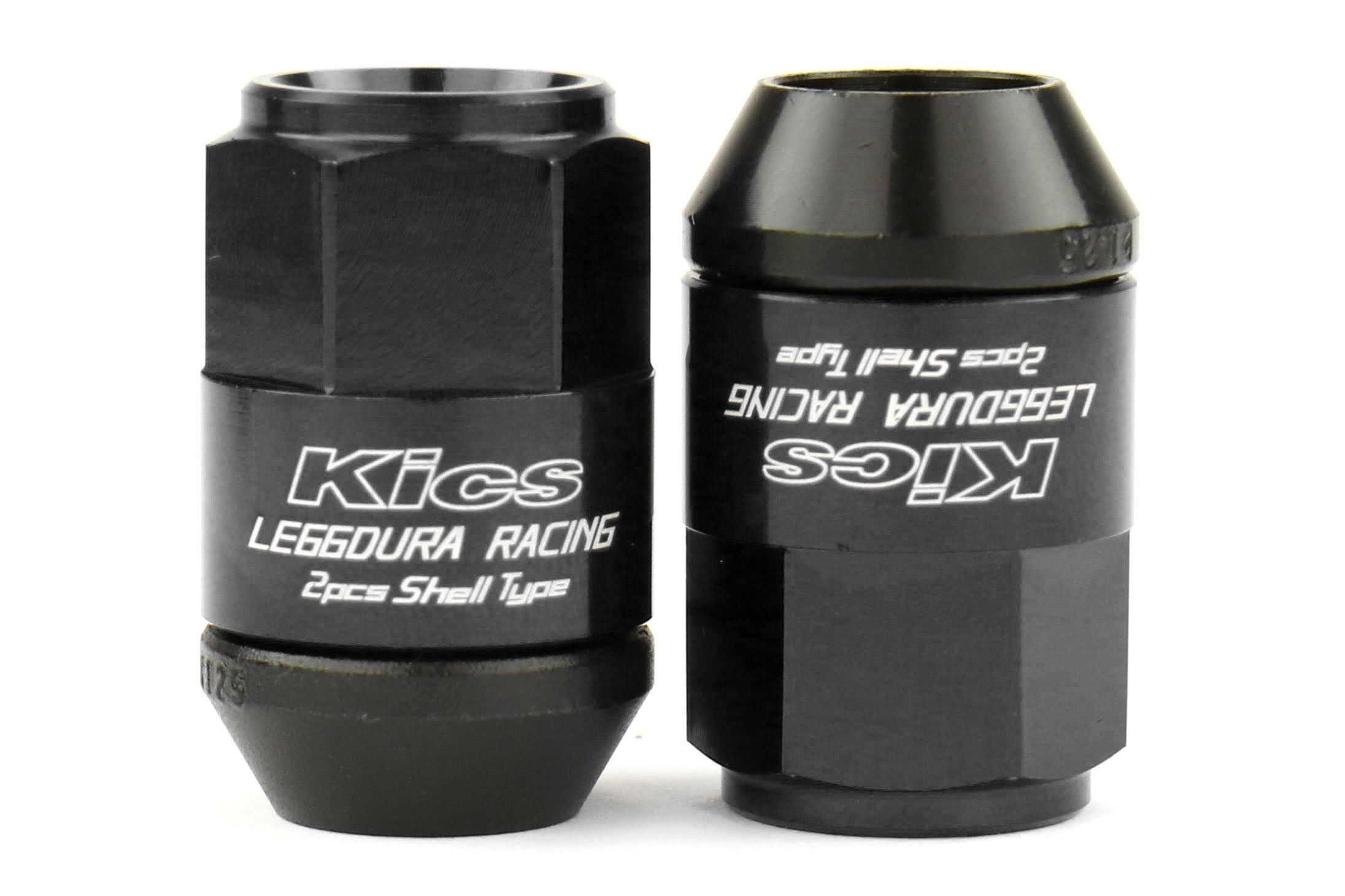 Project Kics Leggdura Racing Shell Type Lug Nut Set 35mm Closed-End Look 12X1.25 Black