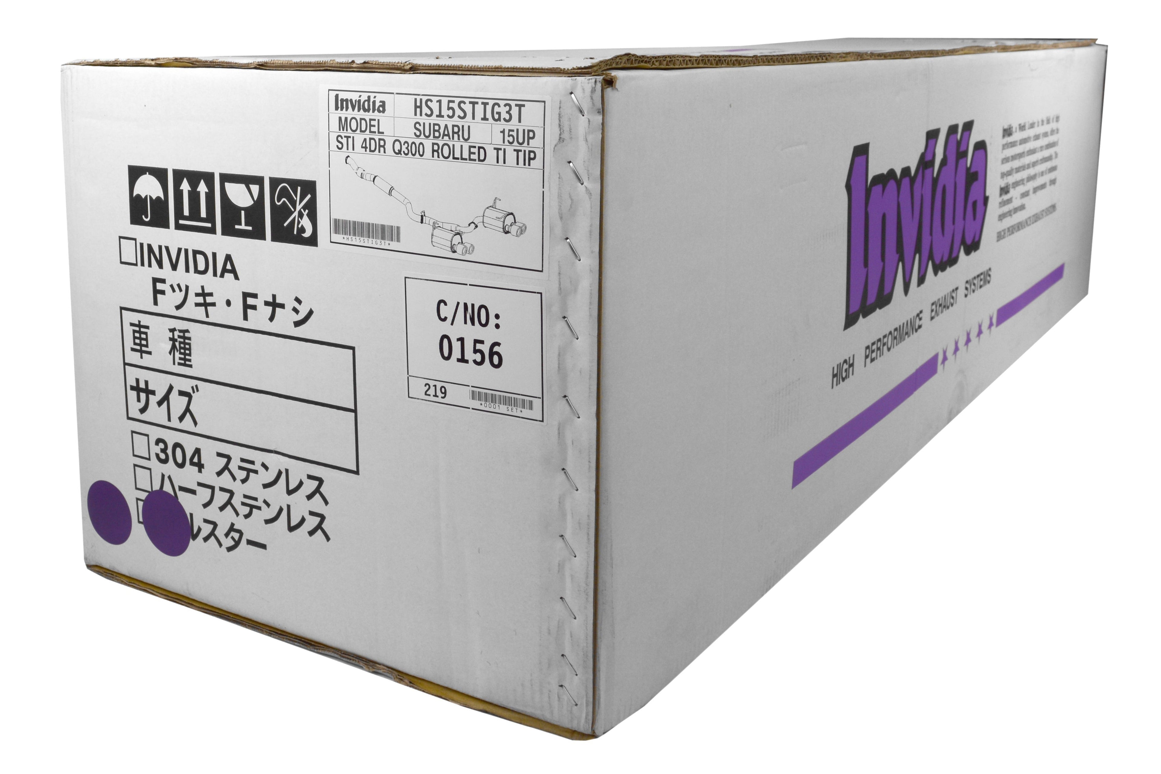 Invidia Q300 Quad Tip Cat Back Exhaust - Titanium Burnt Tips - 2015-2021 Subaru WRX / STI