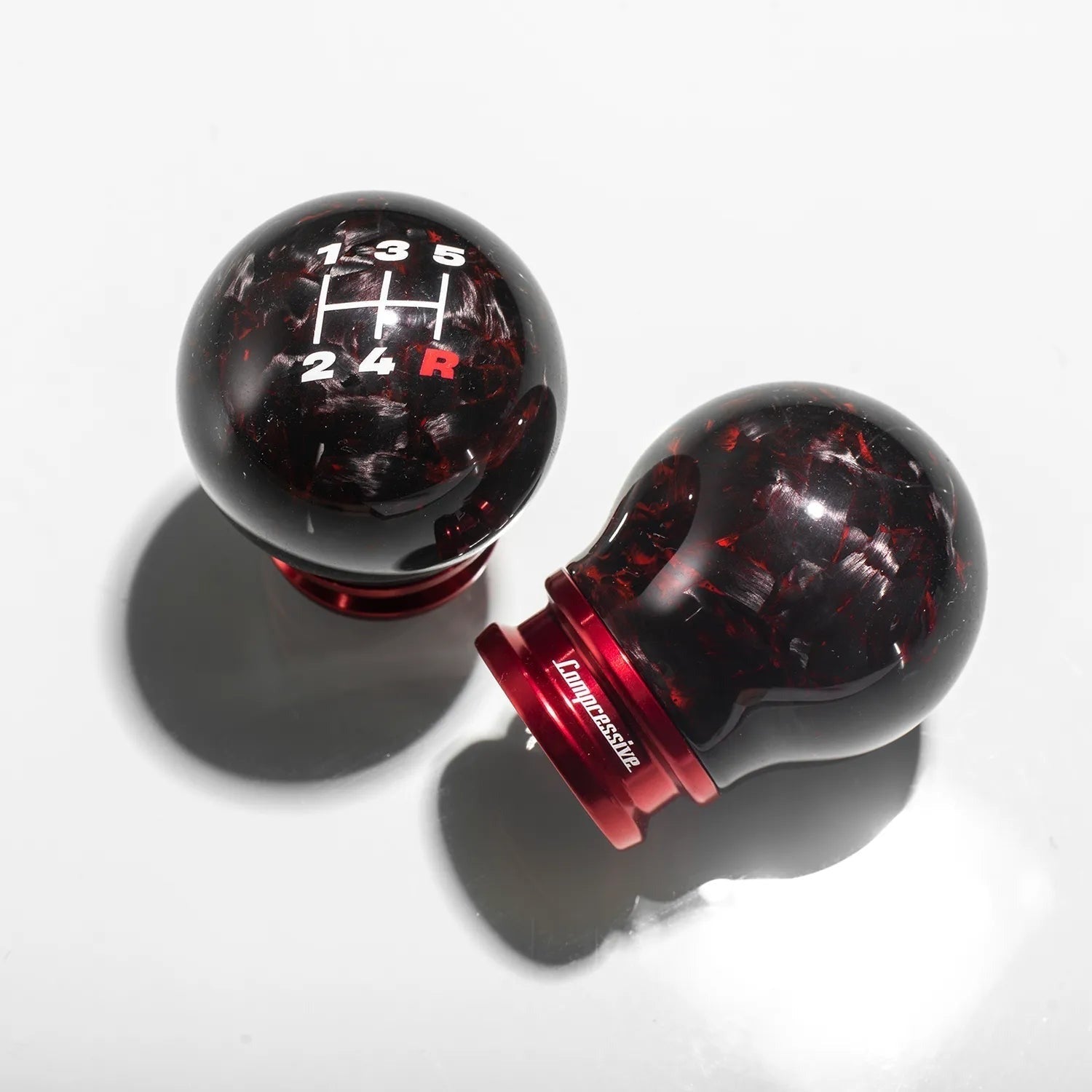 Compressive Tuning Red Forged Carbon Shift Knob - Height Adjustable M12x1.25mm - Subaru Models
