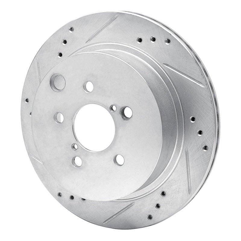 R1 Concepts Drilled & Slotted Silver Rear Left Brake Rotor - 2014-2018 Subaru Forester