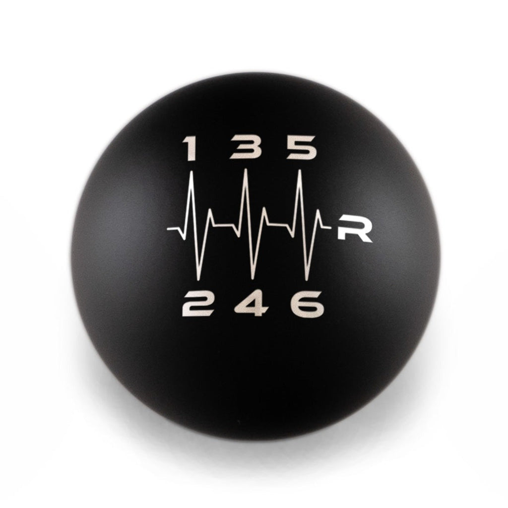 Billetworkz Weighted Shift Knob - 6 Speed Heartbeat Engraving - Subaru STI