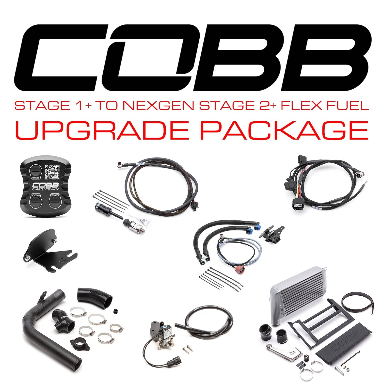 Cobb Stage 1+ to NexGen Stage 2 + CAN Flex Fuel Power Package - Silver - 2015-2017 Subaru WRX
