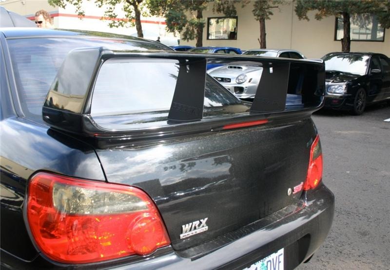 PERRIN Wing Stabilizer for FACTORY STI WING ONLY, Black - 2002-2007 Subaru WRX / 2004-2007 STI