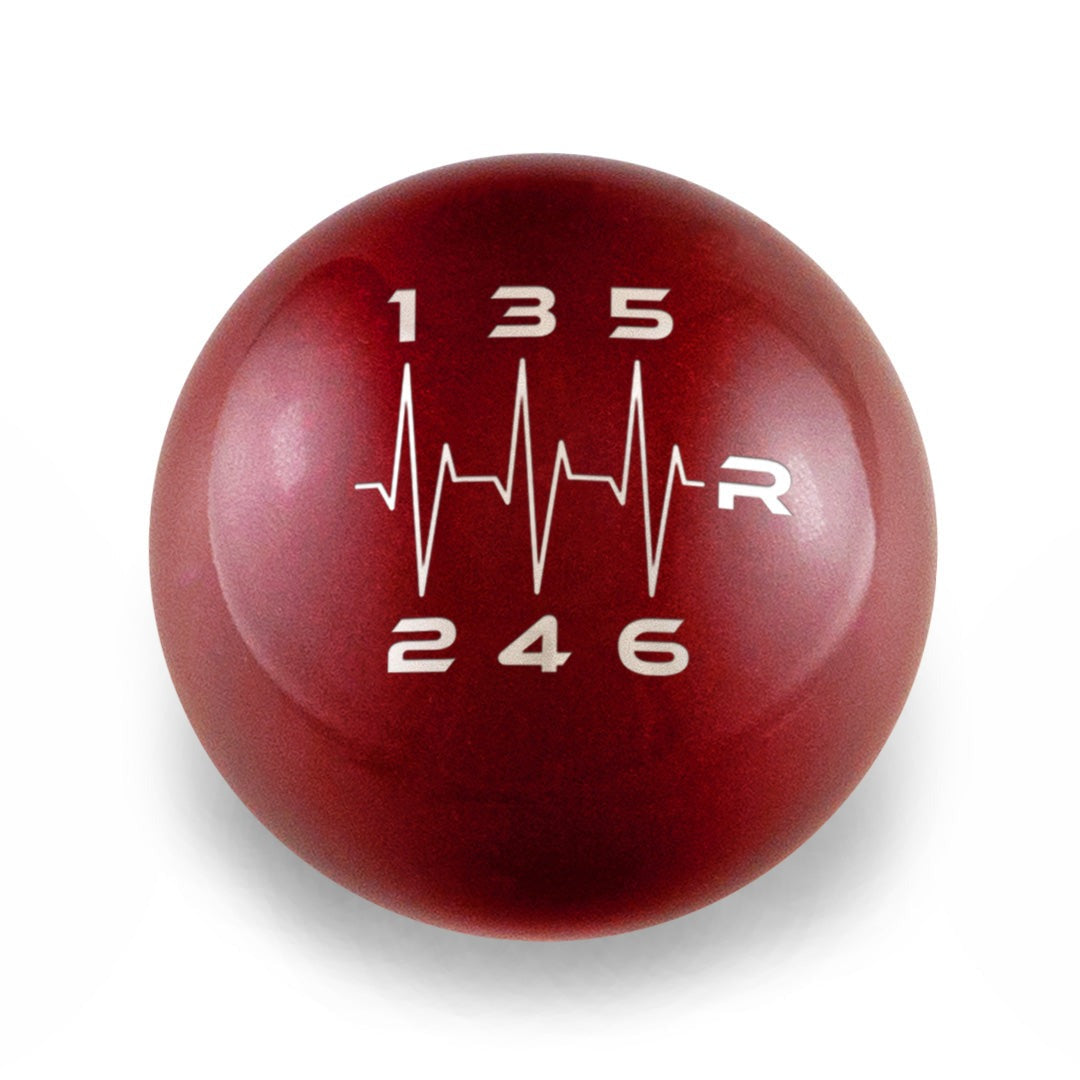 Billetworkz Weighted Shift Knob - 6 Speed Heartbeat Engraving - Subaru STI
