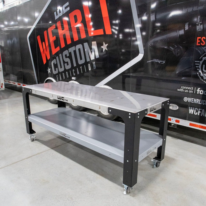 Wehrli Modular Steel Work Bench Top/Shelf Kit - 32in x 90in x .120in Thick (Grey)