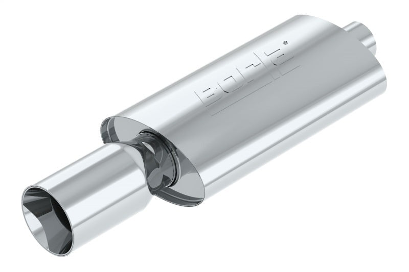 Borla Boomer Muffler Thumper Oval 2-1/4in In 4in Side Round Out