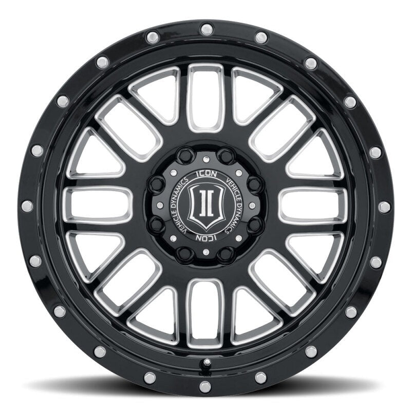 ICON Alloys Alpha 20x9 6x5.5 +16mm 5.625" Backspacing Gloss Black with Milled Windows Wheel - 1220909056GBMW