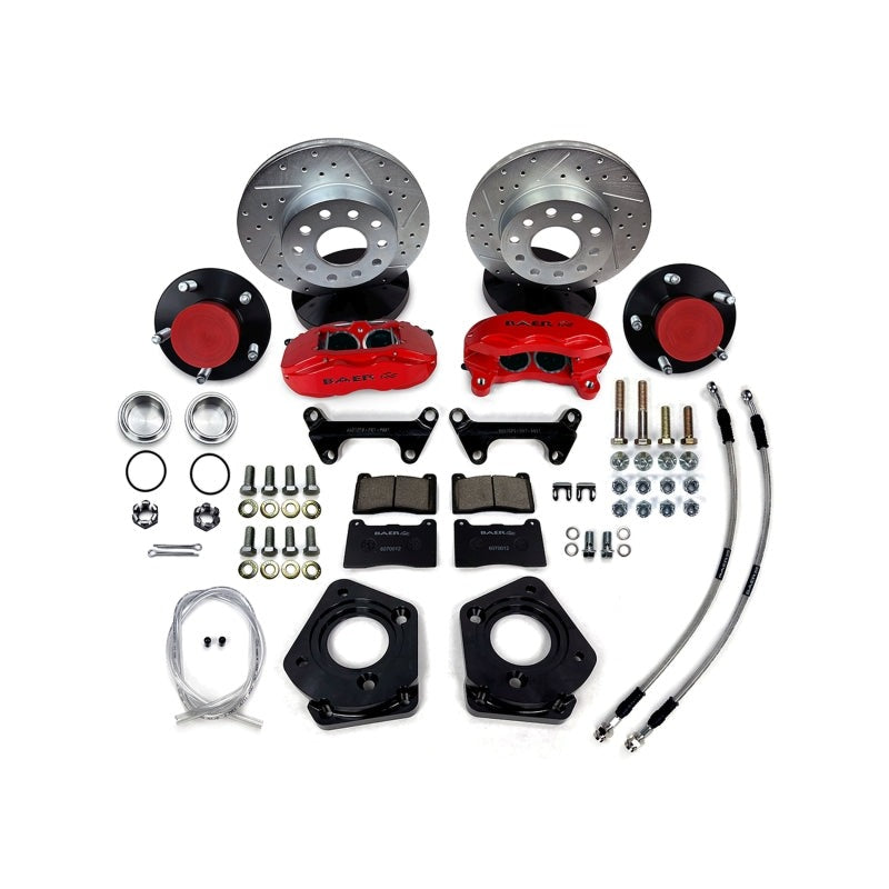 Baer Brakes 62-69 Ford Fairlane 11in SS4 Alum Hub Front SDZ Brake Kit - Red