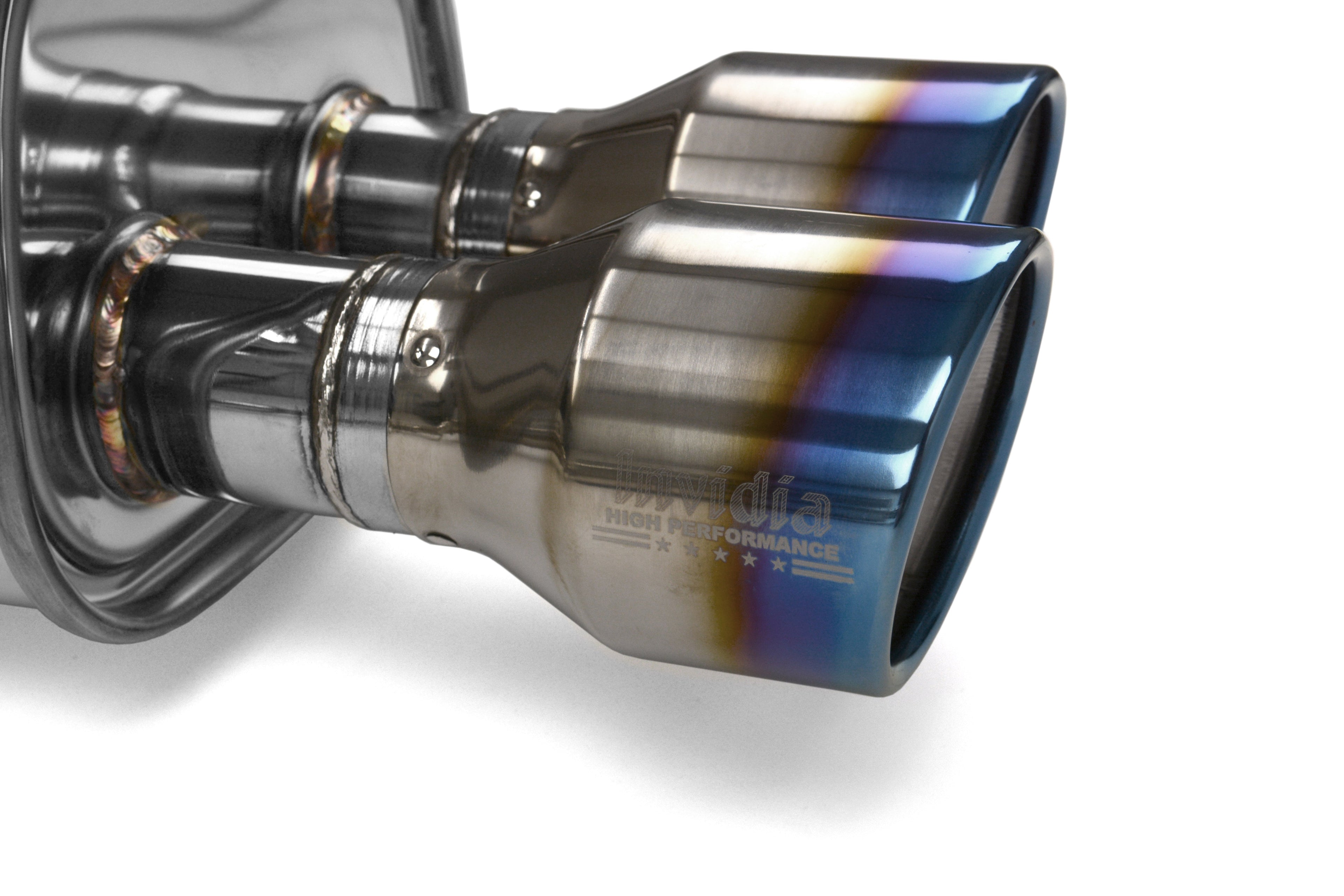 Invidia Q300 Quad Tip Cat Back Exhaust - Titanium Burnt Tips - 2015-2021 Subaru WRX / STI