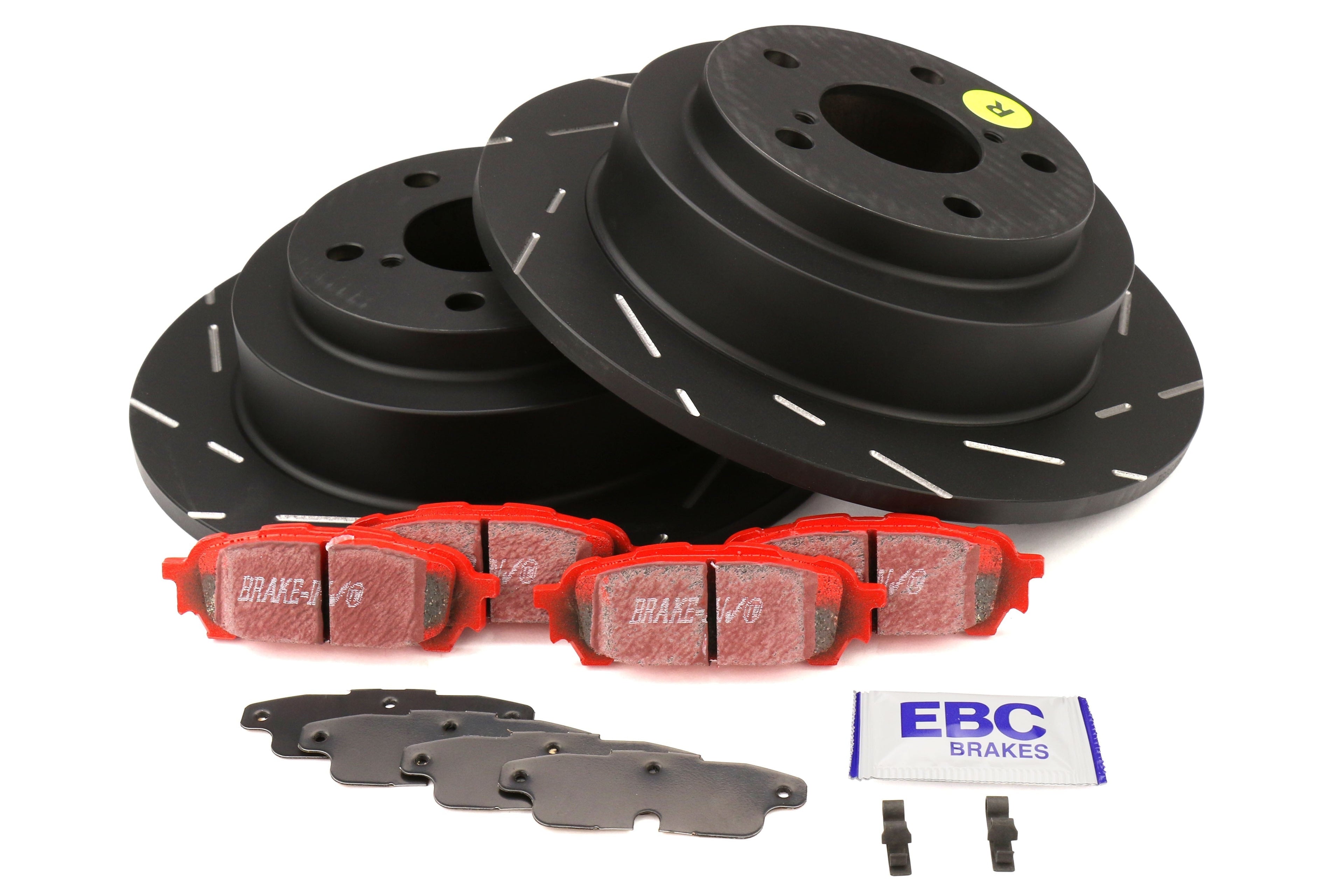 EBC S4K Redstuff Pad And USR Rotor Front Kit - 2003-2005 Subaru WRX (10.5mm Pad Tab)