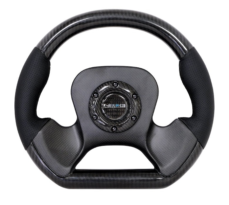NRG Carbon Fiber Steering Wheel 320mm Perforated Black - Universal