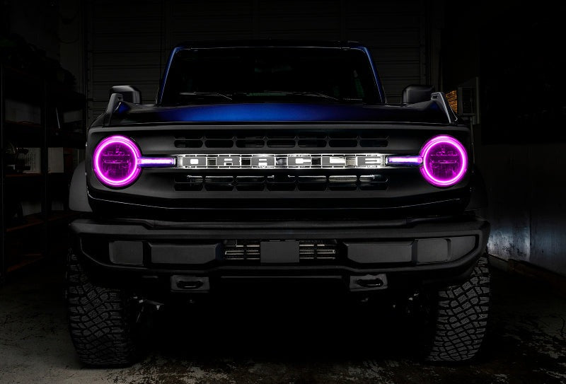 Oracle 21-22 Ford Bronco Headlight Halo Kit w/DRL Bar - Base Headlights -w/No Controller