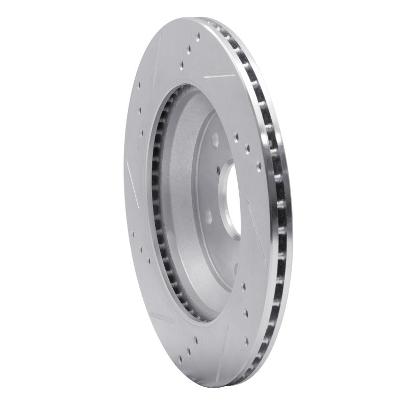 R1 Concepts Rear Right Drilled & Slotted Silver Brake Rotor - 2019-2026 Subaru Crosstrek