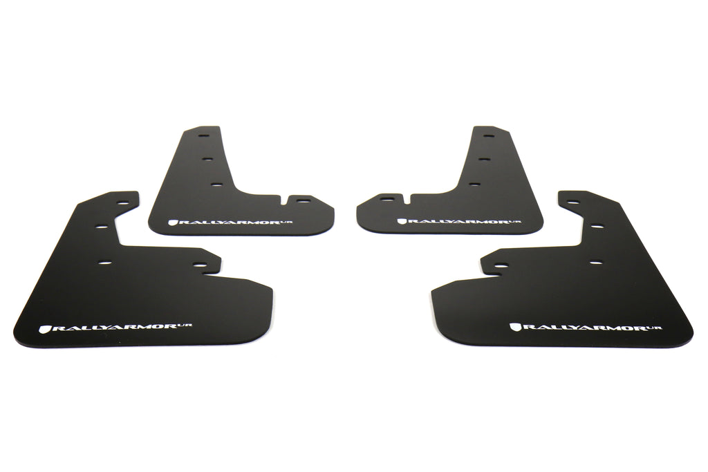 Rally Armor UR Mudflaps Black Urethane White Logo - 2017-2021 Subaru Impreza