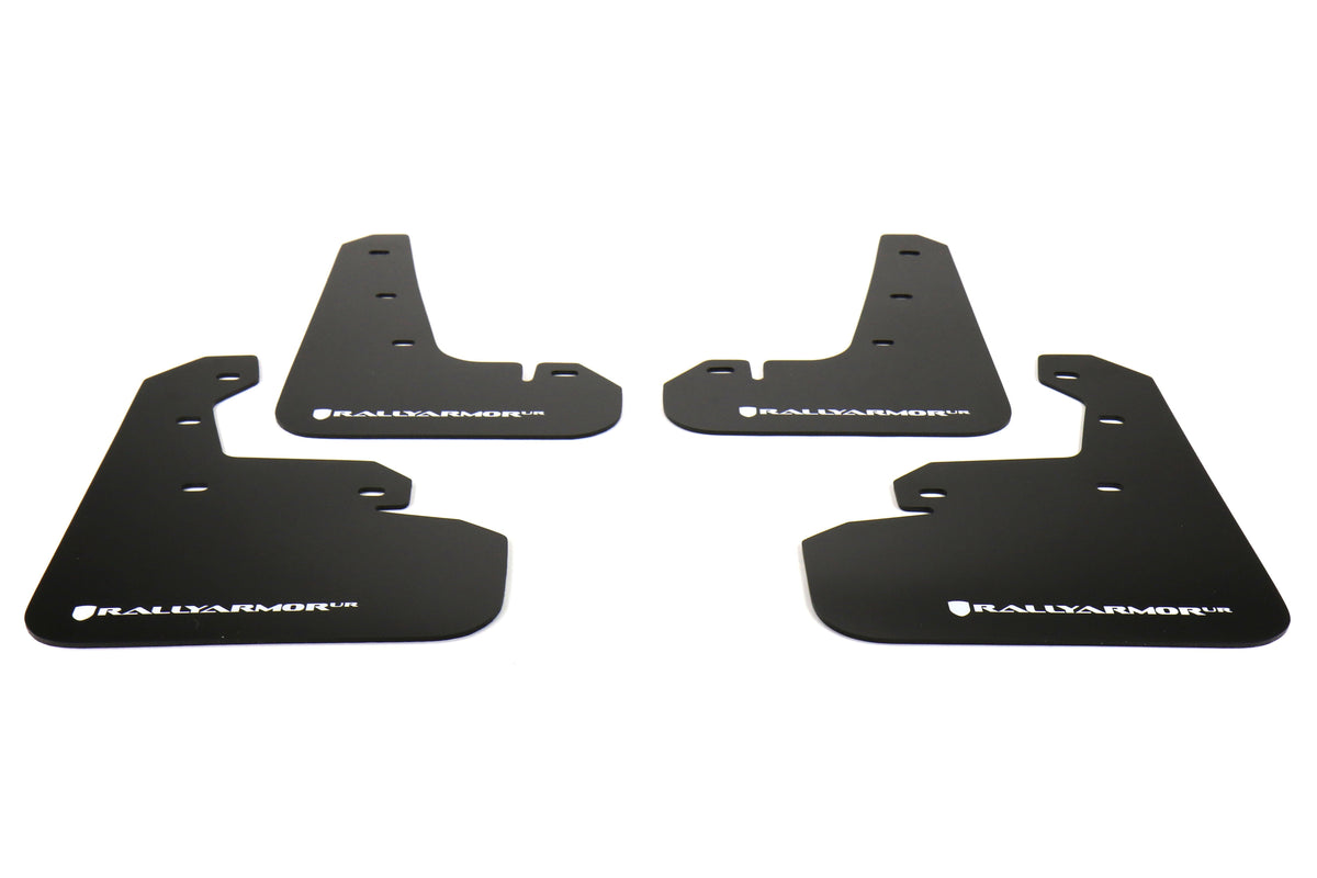 Rally Armor UR Mudflaps Black Urethane White Logo - 2017-2021 Subaru Impreza