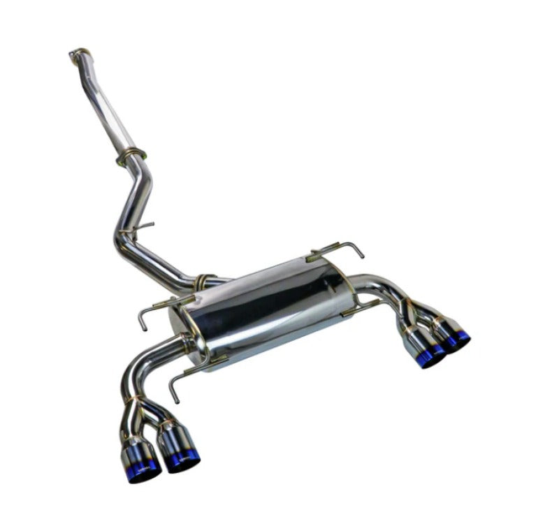Remark Sports Touring Spec Cat-Back Exhaust - Burnt Quad Tips (Non-Resonated) - 2008-2014 Subaru WRX / STI GR Hatch