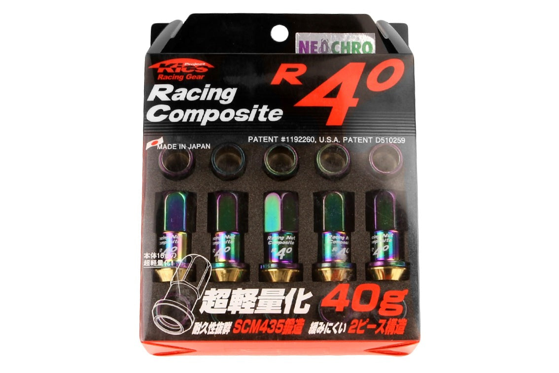 Project Kics R40 20-Piece Neo Chrome 12x1.25 Lug Nuts - Universal