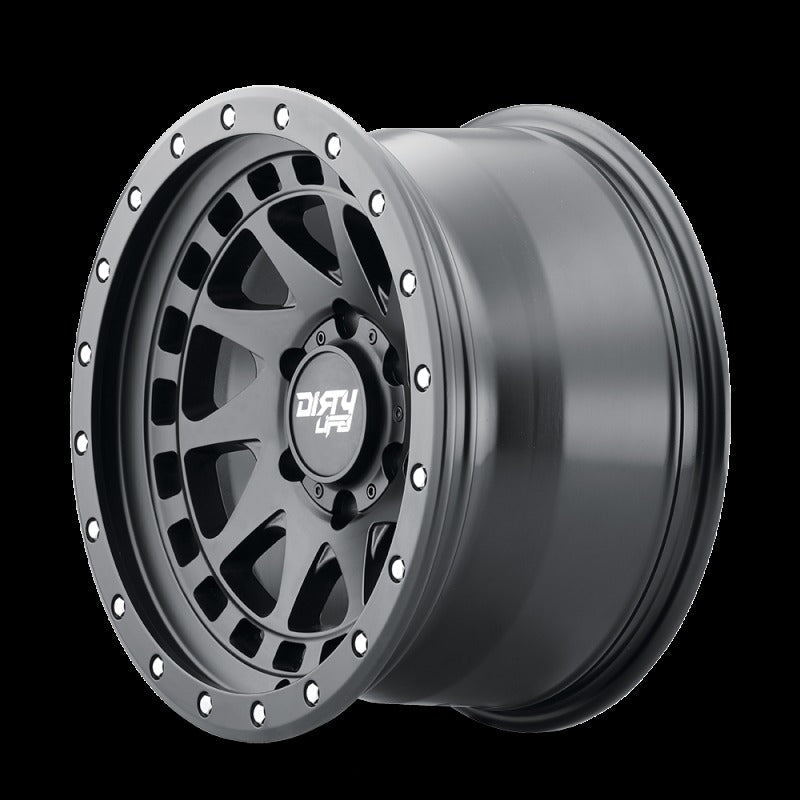 Dirty Life 9311 Enigma Pro 17x9/6x139.7 BP/-12mm Offset/106mm Hub Matte Black Wheel - Beadlock
