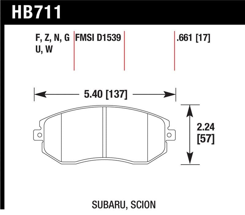 Hawk Performance DTC-70 Front Race Brake Pads - 2013 Subaru BRZ / 2013 Subaru Legacy / 2013 Scion FR-S
