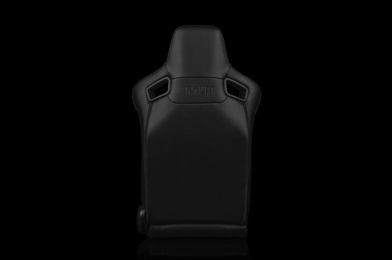 Braum Elite Series Sport Seats - Black Leatherette (Black Stitching) Pair - Universal