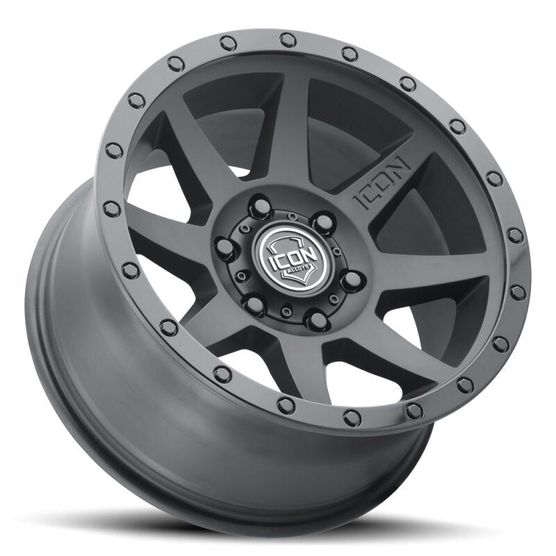 ICON Alloys Rebound 18x9 5x5 -12mm 4.5" Backspacing Double Black Wheel - 1818907345DB