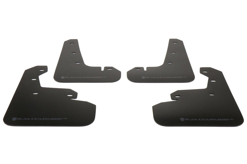 Rally Armor UR Mudflaps Black Urethane Grey Logo - 2017-2024 Subaru Impreza