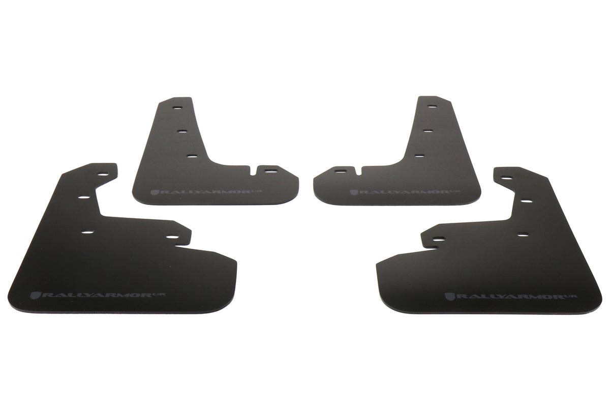 Rally Armor UR Mudflaps Black Urethane Grey Logo - 2017-2024 Subaru Impreza