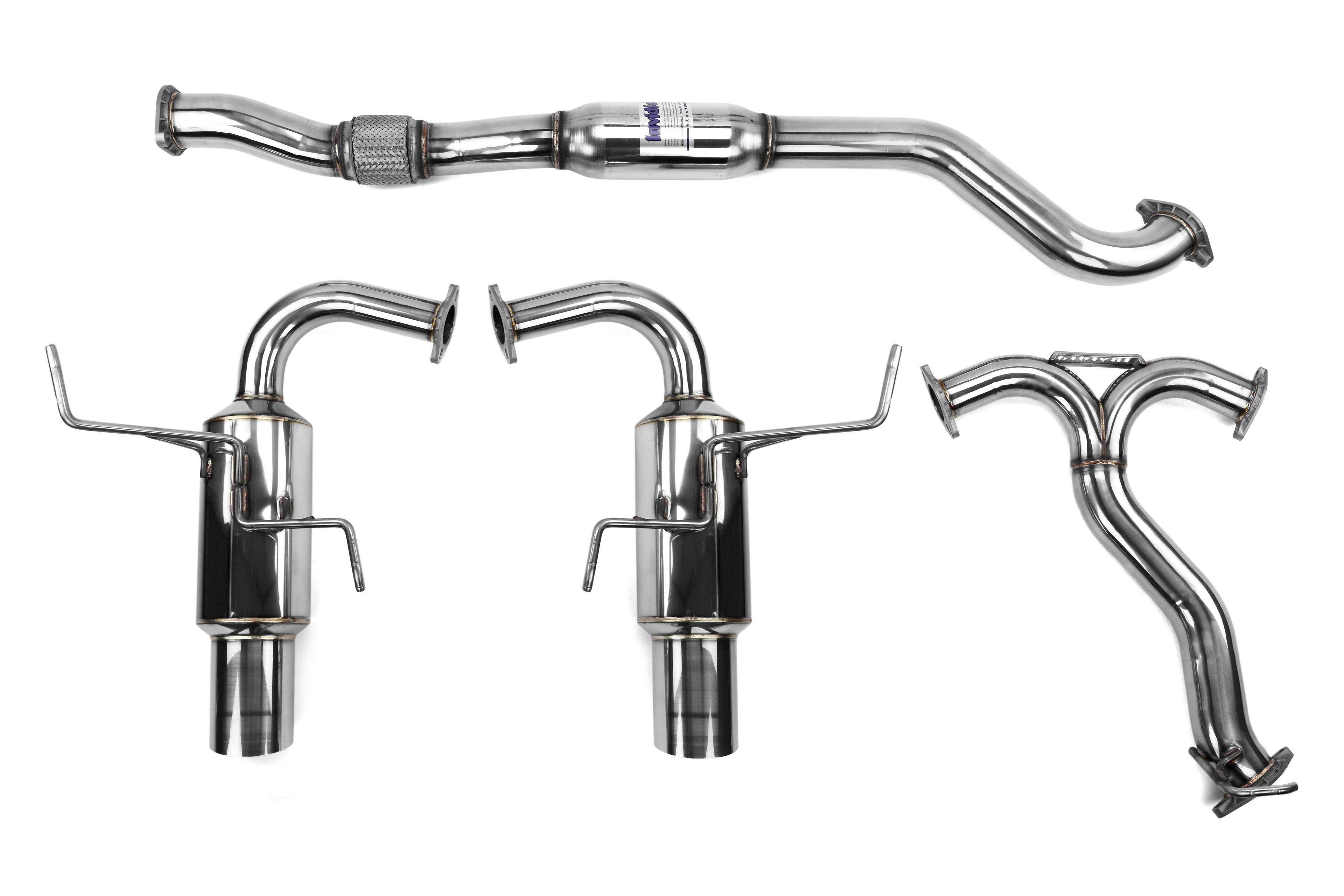 Invidia N1 Dual Exit Cat Back Exhaust - Stainless Steel Tips - 2015-2021 Subaru WRX / STI