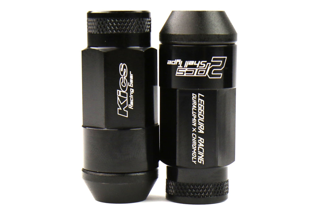 Project Kics Leggdura Racing Shell Type Lug Nut Set 53mm Open-End Look 12X1.25 Black
