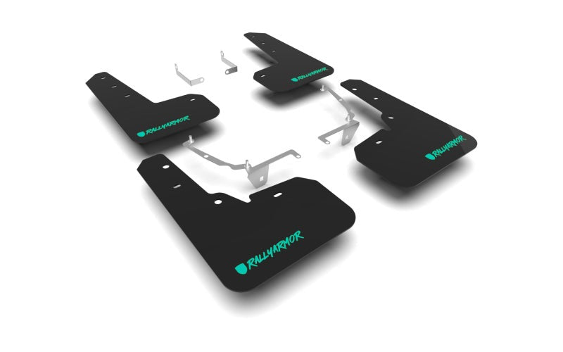 Rally Armor Black UR Mud Flap - Teal Altered Font Logo - 2013-2017 Subaru XV Crosstrek