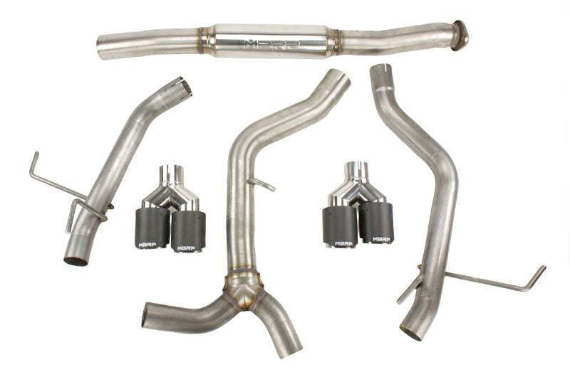 MBRP Race 3in Quad Carbon Fiber Tip Cat Back Exhaust - 2015-2021 Subaru WRX / STI