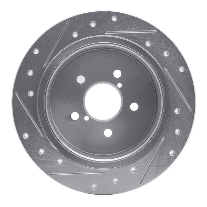 R1 Concepts Drilled & Slotted Silver Rear Right Brake Rotor - 2005-2009 Subaru Outback